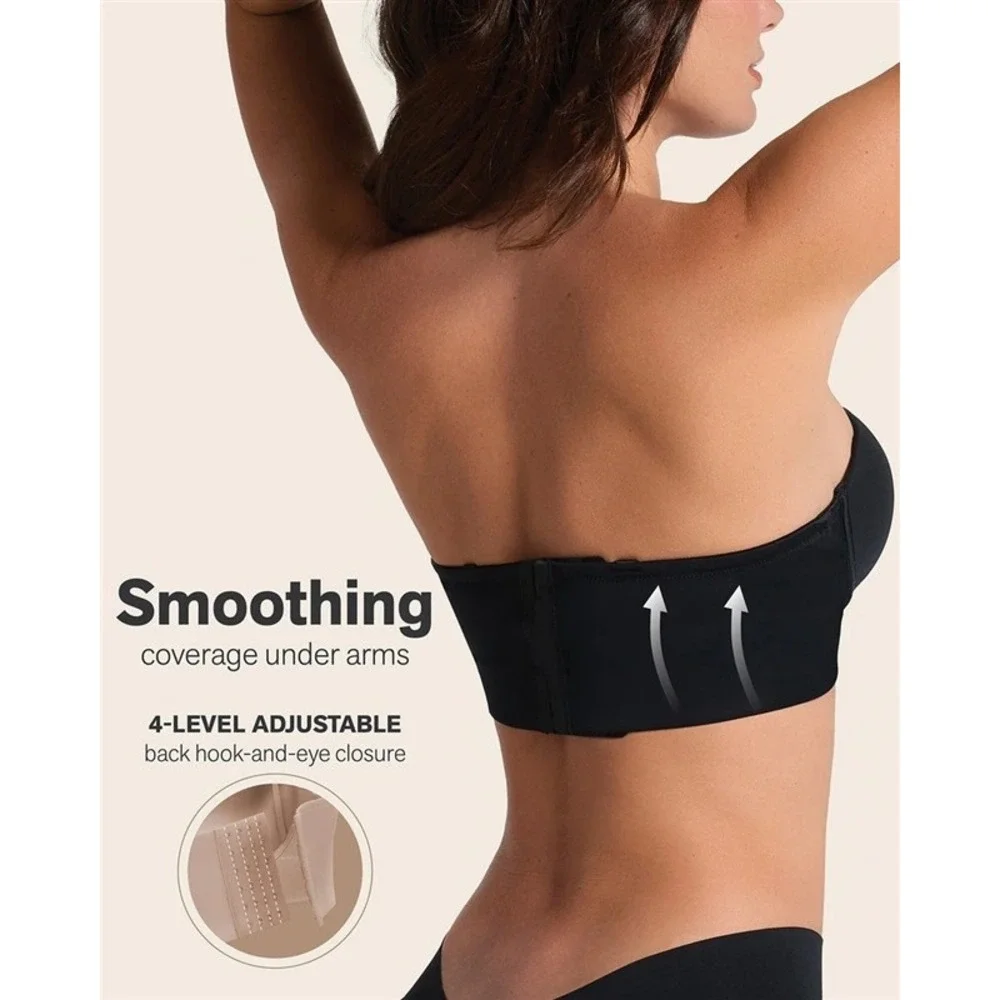 NWT Leonisa 38B Bra 360 Strapless Contouring Bra Black 131827